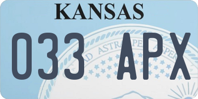 KS license plate 033APX