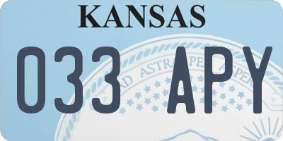 KS license plate 033APY
