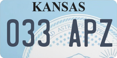 KS license plate 033APZ