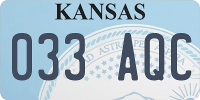KS license plate 033AQC
