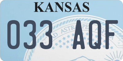KS license plate 033AQF