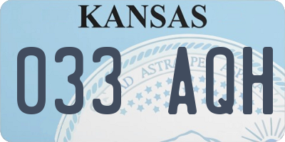 KS license plate 033AQH