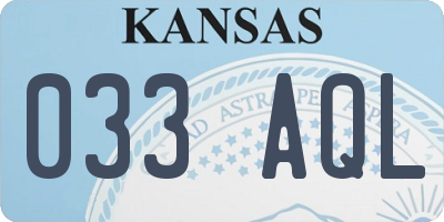 KS license plate 033AQL