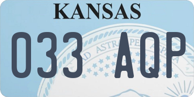 KS license plate 033AQP