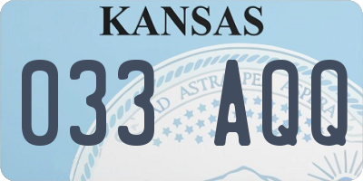 KS license plate 033AQQ