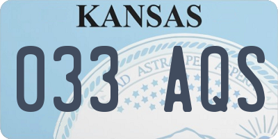 KS license plate 033AQS