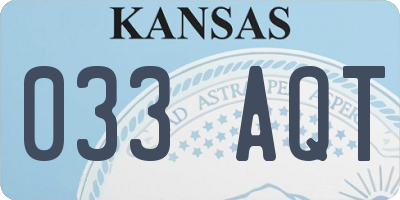 KS license plate 033AQT