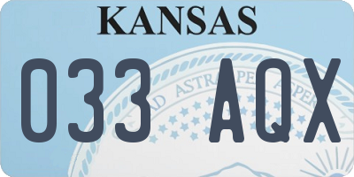 KS license plate 033AQX