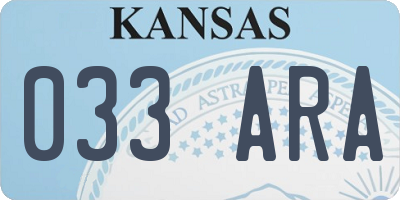 KS license plate 033ARA