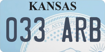 KS license plate 033ARB