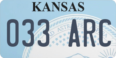 KS license plate 033ARC