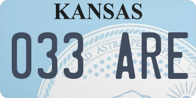 KS license plate 033ARE