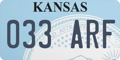 KS license plate 033ARF