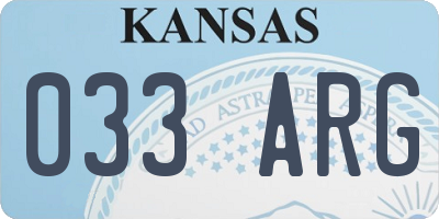 KS license plate 033ARG