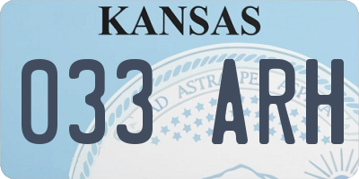 KS license plate 033ARH