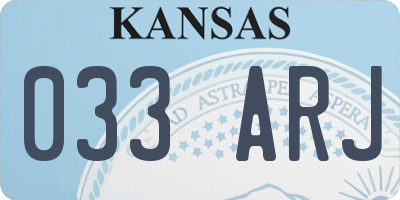 KS license plate 033ARJ