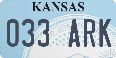 KS license plate 033ARK