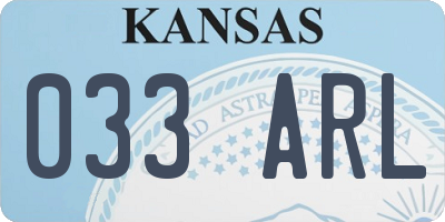 KS license plate 033ARL