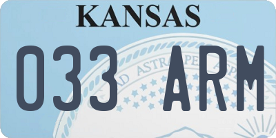 KS license plate 033ARM