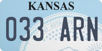 KS license plate 033ARN