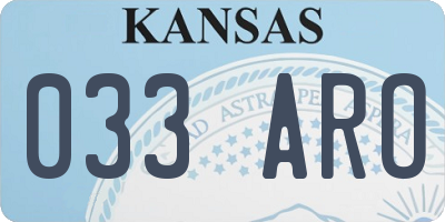 KS license plate 033ARO