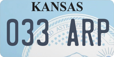 KS license plate 033ARP