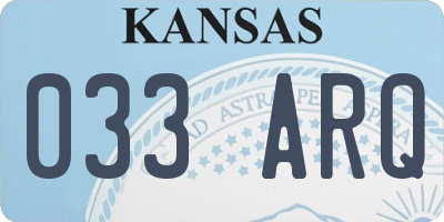 KS license plate 033ARQ