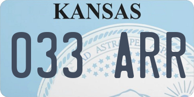 KS license plate 033ARR