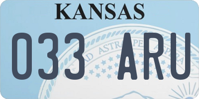 KS license plate 033ARU