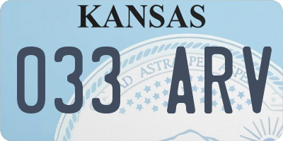KS license plate 033ARV