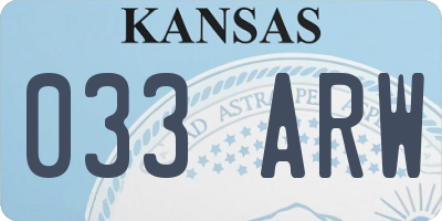 KS license plate 033ARW