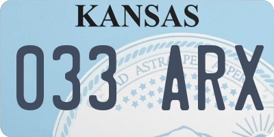 KS license plate 033ARX