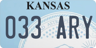 KS license plate 033ARY