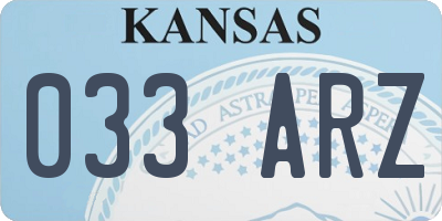 KS license plate 033ARZ