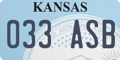 KS license plate 033ASB
