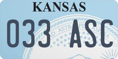 KS license plate 033ASC
