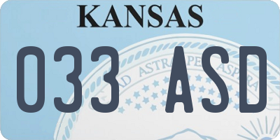 KS license plate 033ASD