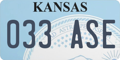 KS license plate 033ASE