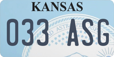 KS license plate 033ASG