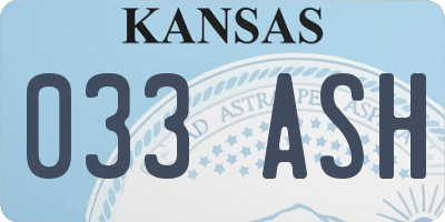 KS license plate 033ASH