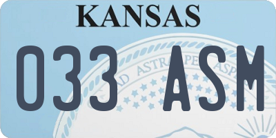 KS license plate 033ASM