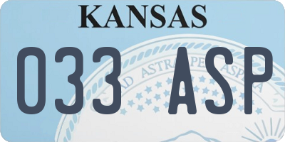 KS license plate 033ASP