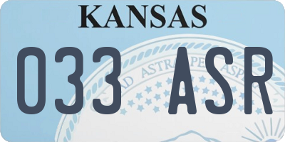 KS license plate 033ASR