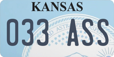 KS license plate 033ASS