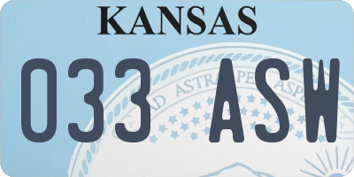 KS license plate 033ASW
