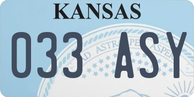 KS license plate 033ASY