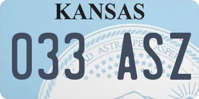 KS license plate 033ASZ