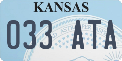 KS license plate 033ATA
