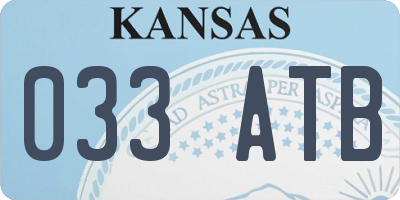 KS license plate 033ATB