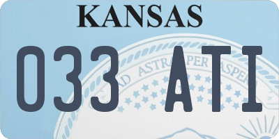 KS license plate 033ATI